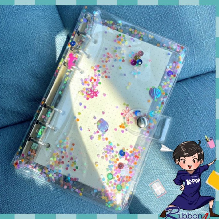 

(WF✪/B✔] A6 ONLY Cover Sequin Manik Binder Diary 6-Ring/ viraal!