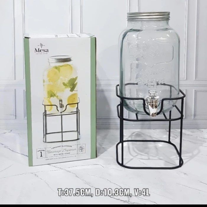 Dispenser Kaca/Gelas Storage Drink/Mason Gelas Jar/Beverage Glass