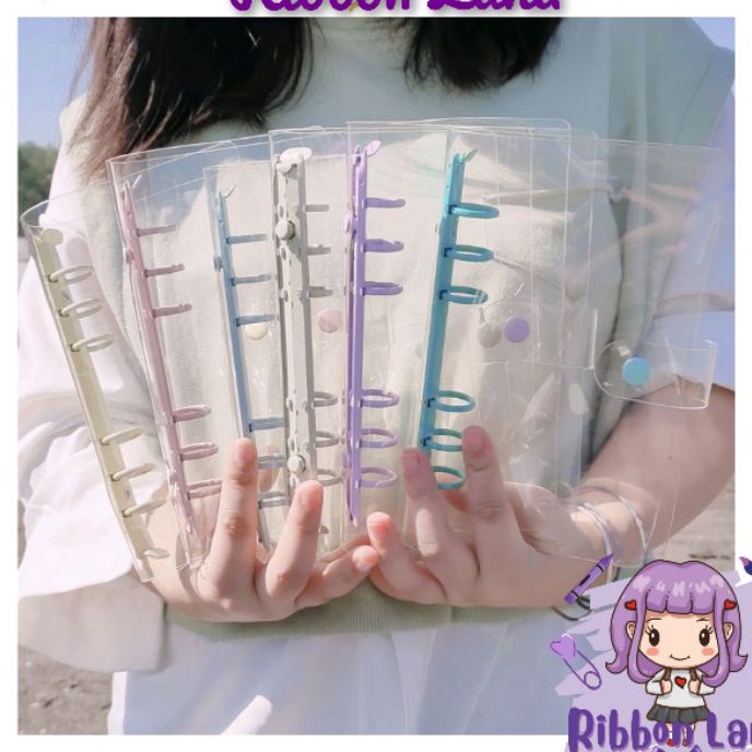 

[» I✪4T) Binder A5 A6 Cover PVC Transparan Notebook Diary Besi Warna Colour Binder Premium 6 Ring/ viral.!