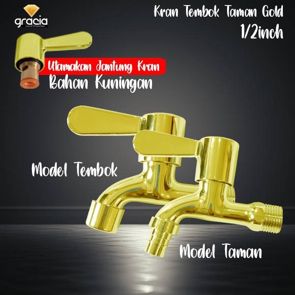 ★ IHs Kran Air 1/2 Inch Gold / Keran Tembok / Kran Taman Tembok 1/2inch Gold / Kran Gold / Kran Tembok 1/2 inch ✡ ▼