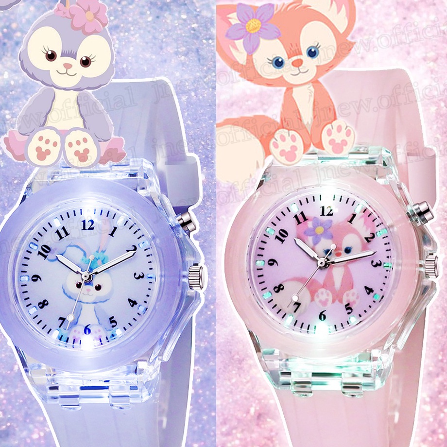 Star 【FREE BOX】Jam tangan anak perempuan Cute Cartoon StellaLou Watch LED Light Kids Watches for Boy