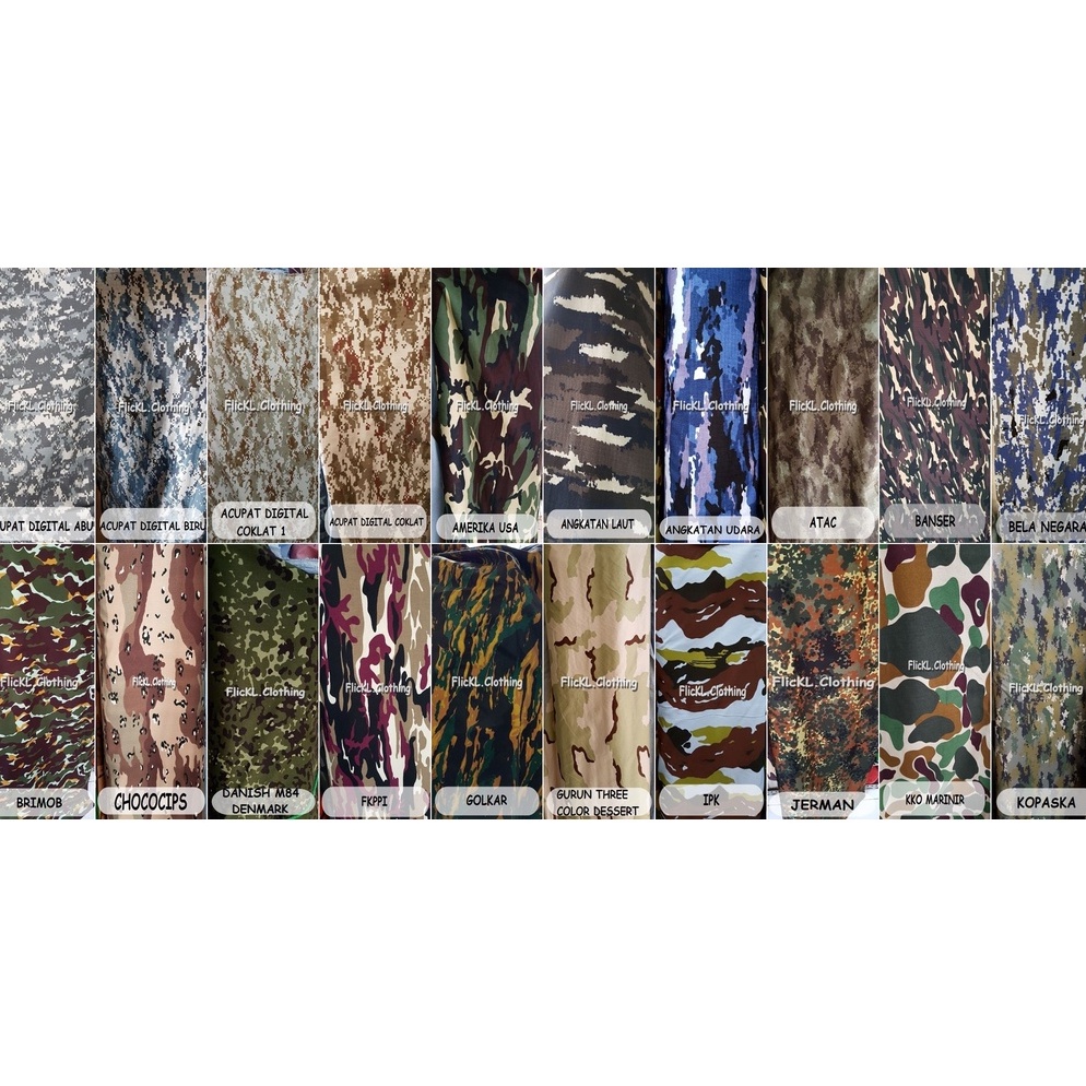 Promo KerenS8e8D Bahan Kain Loreng Camo Russian Digital PRAMUKA Denmark Pemuda Pancasila TNI Raider 