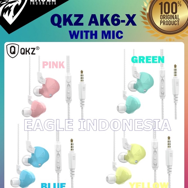 Baru QKZ AK6X AK6-X HIFI IEM Earphone WITH MIC.