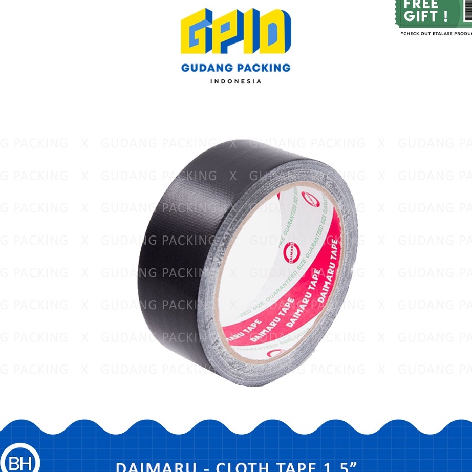 

[♪ AごJP) DAIMARU - Lakban Kain Cloth Tape Hitam 1.5 inch / 36mm x 12 m/ siaap.dikirim.!!