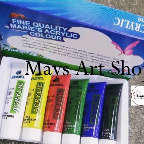 

(» M㊚XD] Cat Akrilik Set Lukis Maries Isi 6 Warna Dasar x 30 ml / Marie's Acrylic Paint Color 6x30 ml No 81306B Colour 6x30ml Anak / Profesional/ paliing.laris.!!