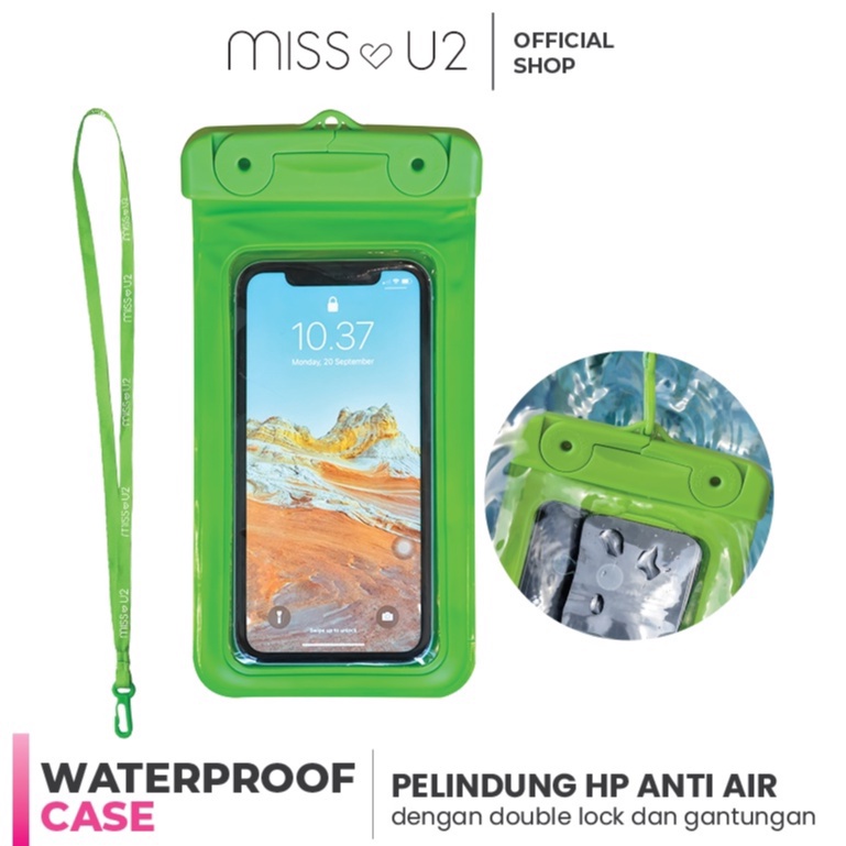 Terbaik.. Miss U2 Pelindung HP Anti Air - Waterproof Case