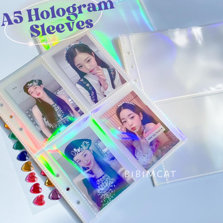

[❣-11QN☀> (A5 Size) Hologram Sleeve Binder A5 6 Ring (1 SET 10 lembar) - super.kerren.