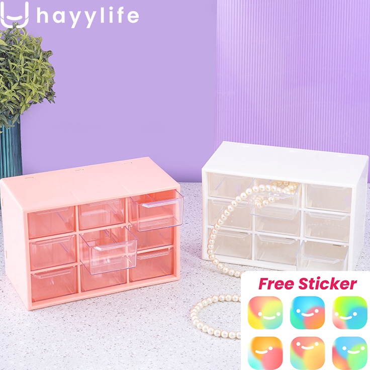 ➽ [CLEARANCE] HAYYLIFE  Kotak Penyimpanan - Tahan Debu Laci Kotak Penyimpanan Desktop Stationery Per