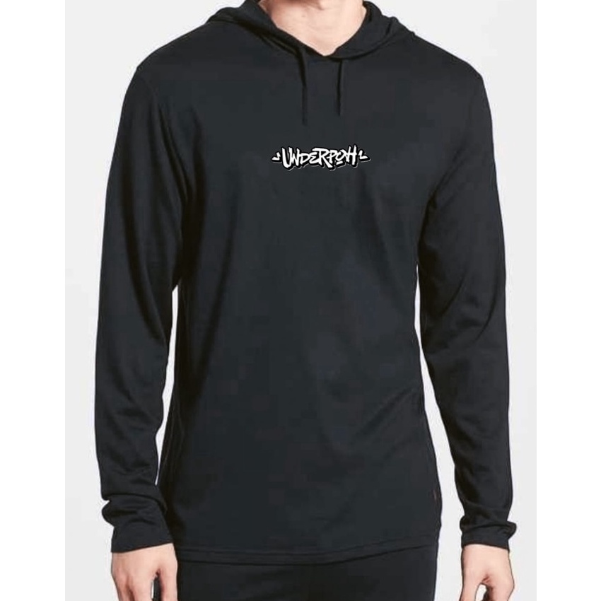 (Q-A㊛㊠6) kaos hoodie hitam lengan panjang pria dewasa terbaru hoodie distro kekinian/baju hitam leng