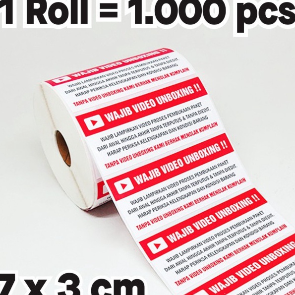 

(MK♡.R✓> Stiker Label Wajib Video Unboxing Pengiriman Paket ukuran 7 x 3 cm (1 roll isi 1.000 pcs)banyak dimiinati.!!