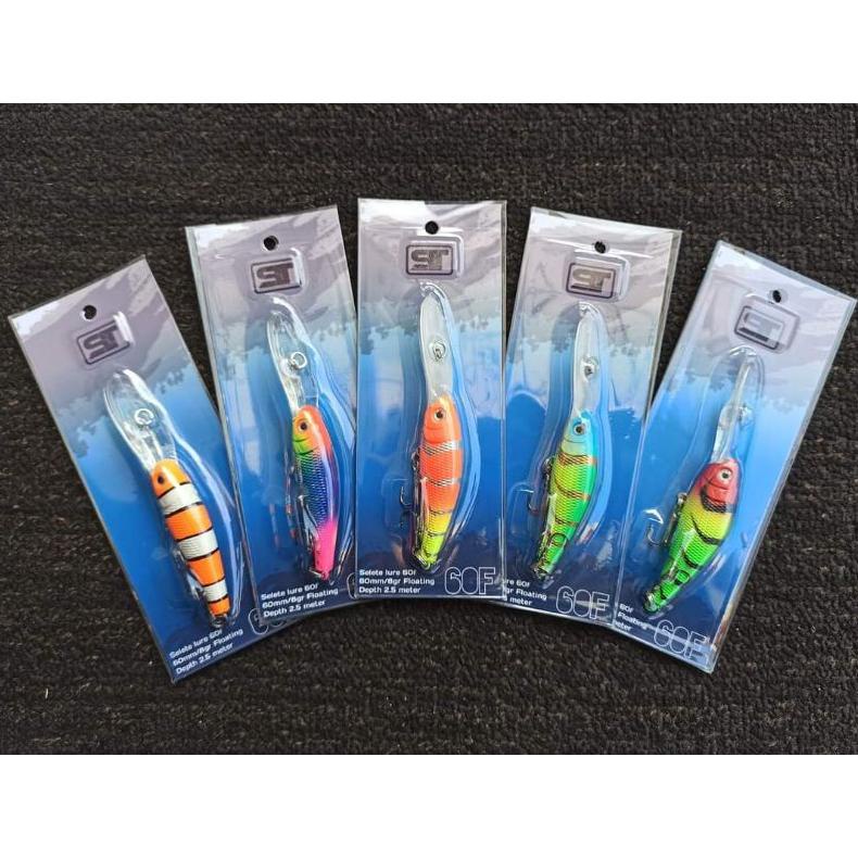 New Selete Lure 60F - Minnow Lidah Panjang 60Mm 8 Gram Untuk Casting Muara Target Blackbass Killer M