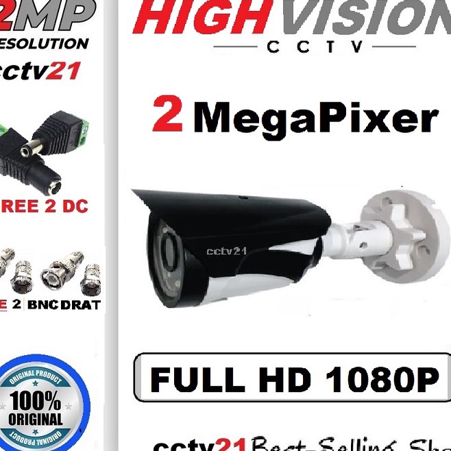 (Y-S☎❤X] Camera Outdoor Real 2MP HighVision Full HD Free 2 BNC Drat+2 Jack DC Male &Female- paliing.