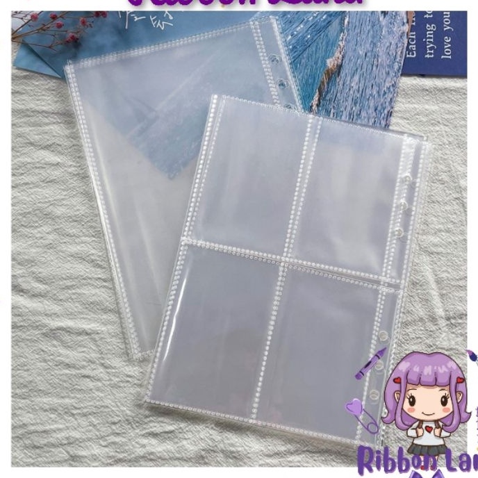 

[☀ K»LA] (10 lembar) ONE SIDE Sleeve Photocard Binder A5 Notebook Diary 6 Ring Clear Bening- laangsung.kirim.