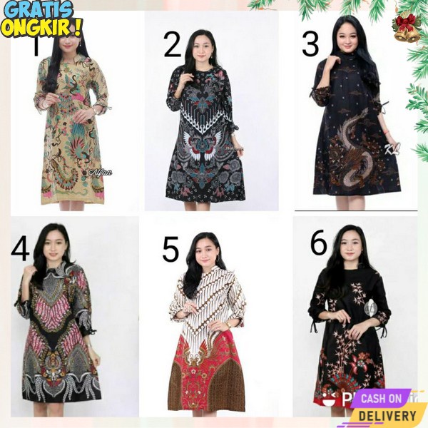 Dreas Barik Healing Cantik Elegan Dress Batok Premium Casual Dress Motif Bstik Drish Dresh Batik Wan