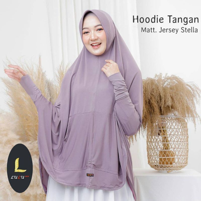 Hijab Instan Hoodie Tangan Lulu Bergo Syari Tangan