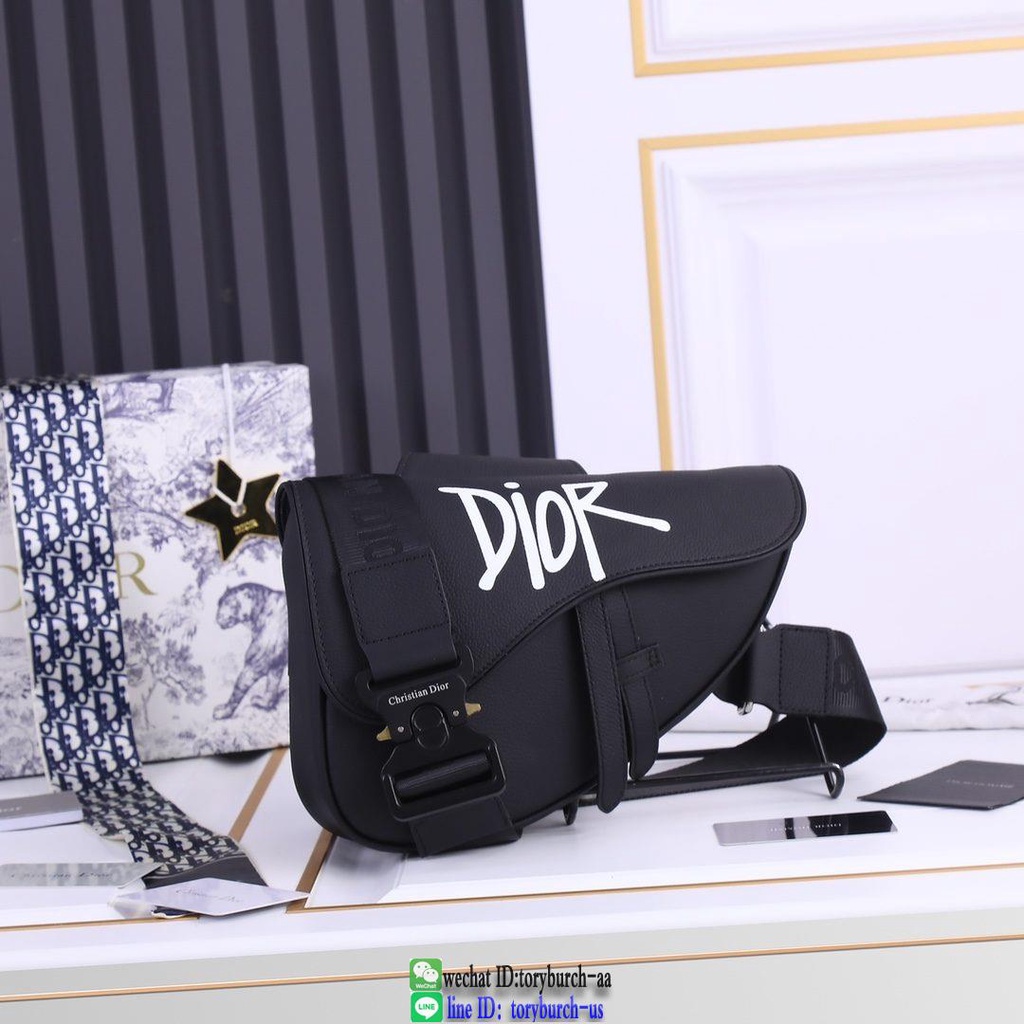 Dior men's casual chest waist bag canvas underarm flap baguette oblique shoulder saddle bag