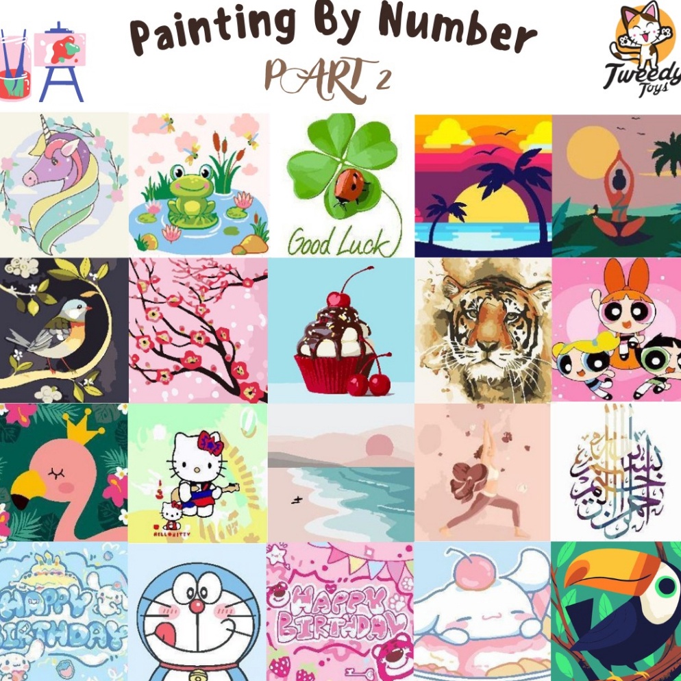 

[CODE BARANG 469DGO] TweedyToys - Paint By Number Children Canvas Painting / Set Kanvas Lukis Anak / Part 2 HS0