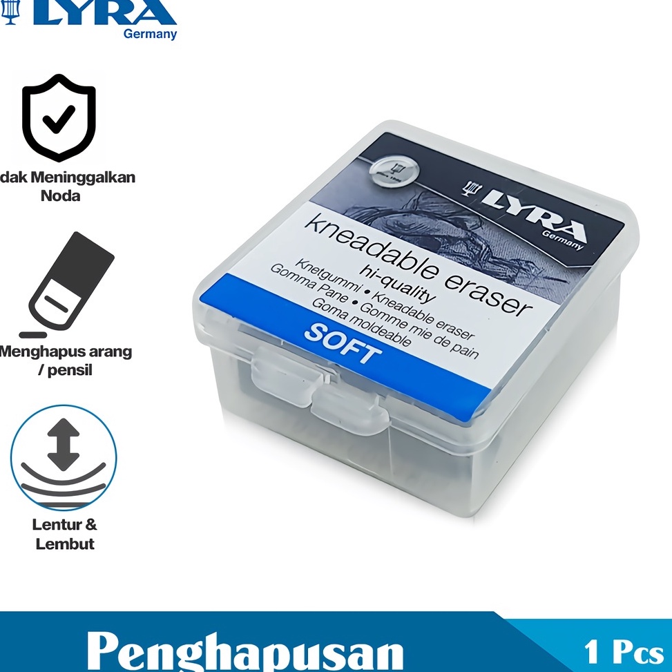 

[PROMO BAW2] LYRA Penghapusan Pensil Soft Kneadable Eraser Perlengkapan Alat Tulis LYR-209146 12