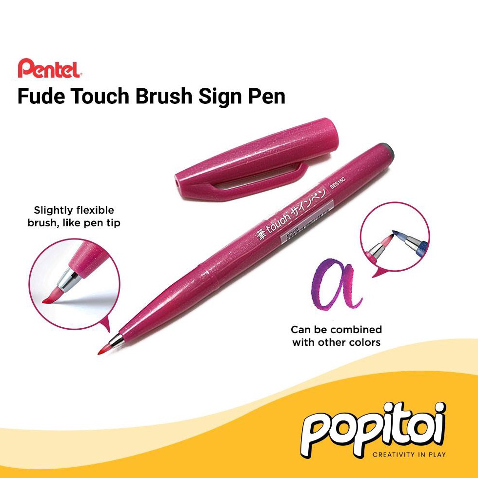 

ZADR-66 Pentel Touch Brush Sign Pen Fude - Color Warna Spidol Marker Kaligrafi Special