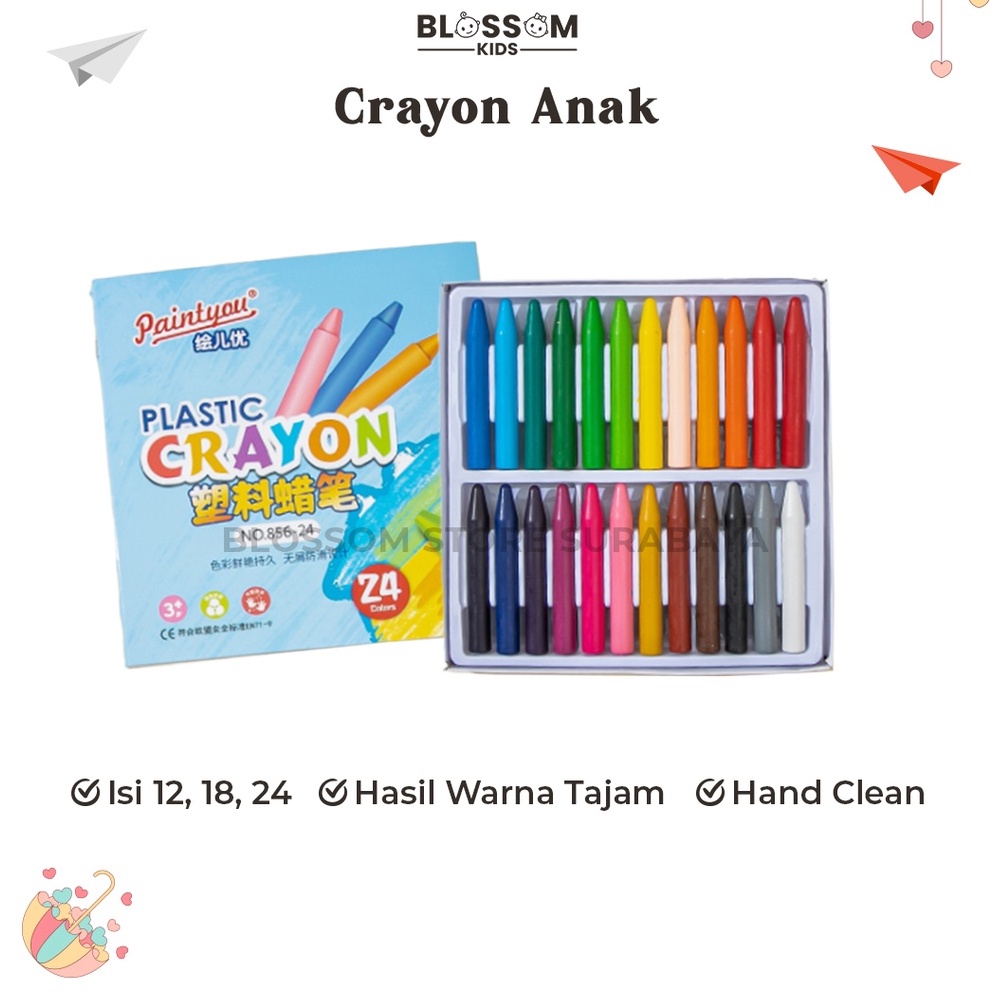 

sebl -92 Crayon Hands Clean Non Toxic Anti Air Crayon Paintyou - Blossom Kids 264