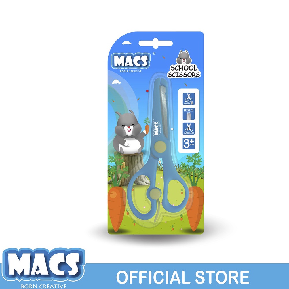 

[CODE BARANG 165DGW] Macs Gunting Sekolah Biru School Scissors Blue Big Discount