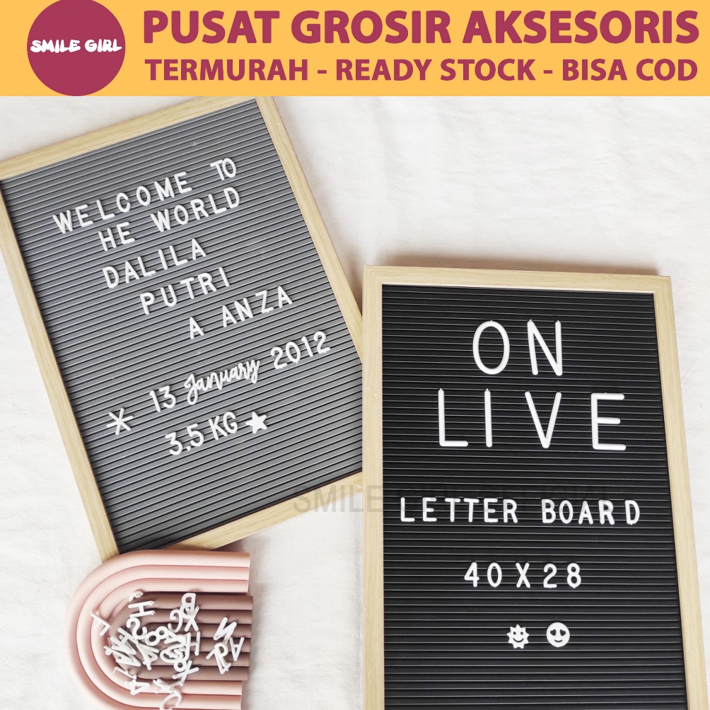 

Kualitas Premium.. SMILE GIRL OFFICIAL | Grosir Murah - Papan Nama Bayi Size 40x28cm / Letter Board Kekinian Sudah Include Huruf DF0