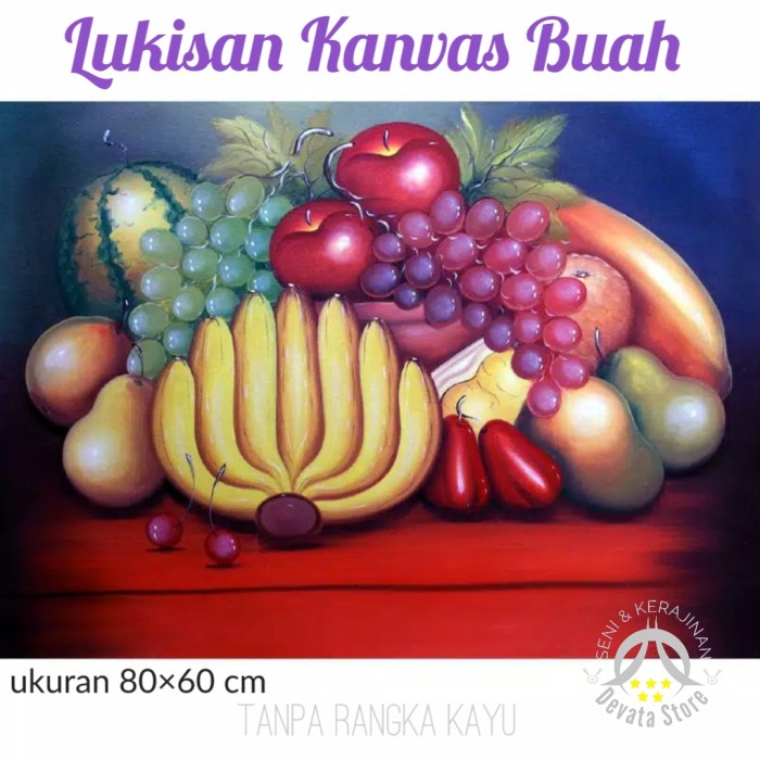 HX670 LUKISAN KANVAS BUAH-BUAHAN - HIASAN DINDING DEKORASI DAPUR RUANG MAKAN STOK TERBATAS