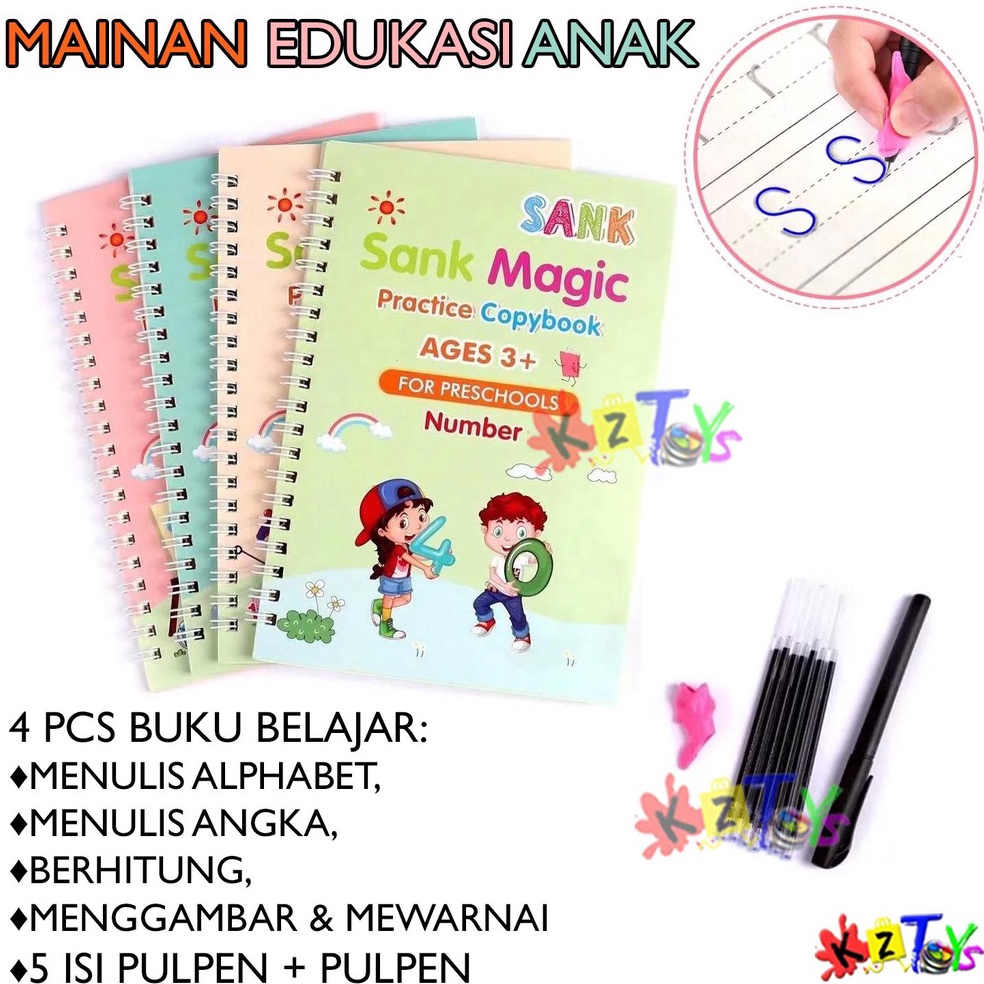 

NBM-74 4 BUKU SET MAGIC PRACTICE BOOK ORIGINAL / SANK MAGIC BOOK BUKU TULIS 304