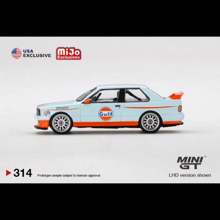 DISKON SPESIAL MINI GT MINIGT 314 BMW M3 E30 GULF MIJO EXCLUSIVE TERBARU