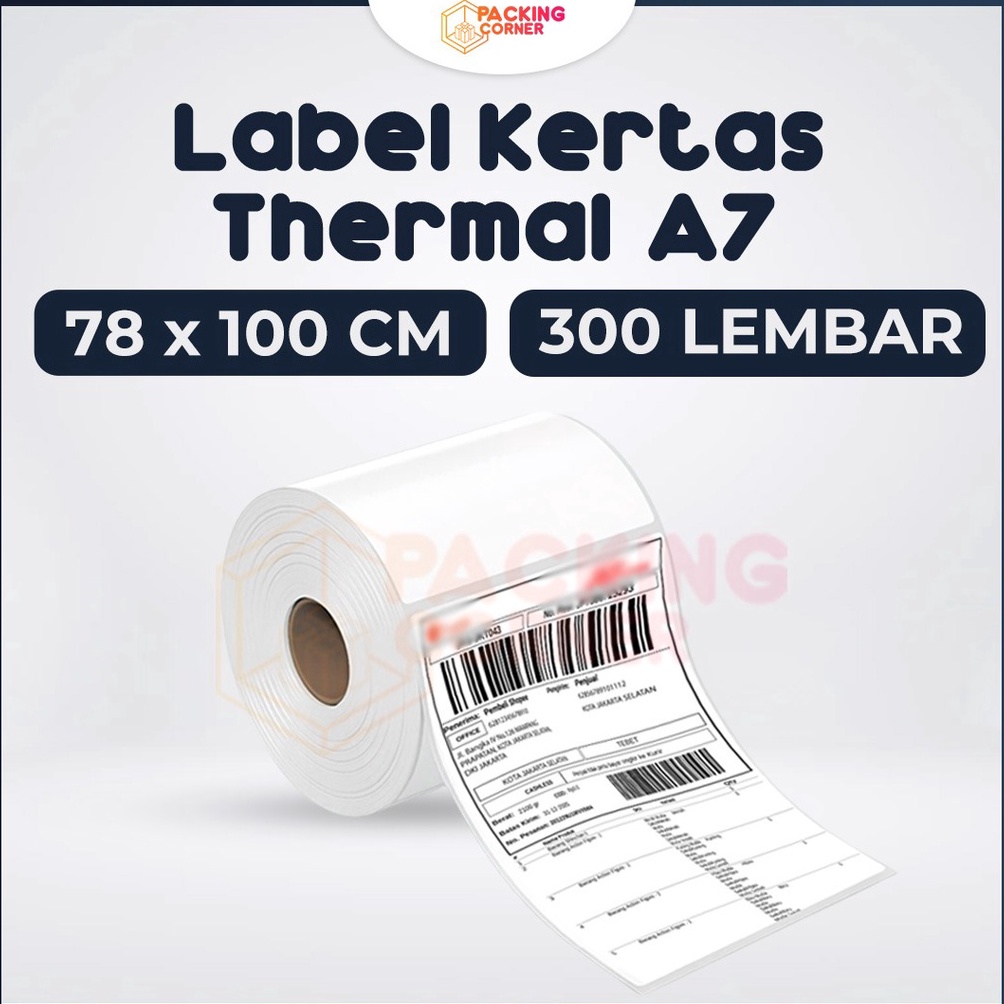 

[PROMO NAR7] Kertas Label Sticker Resi Thermal Barcode 78x100 mm Gulung Isi 300 pcs Diminati
