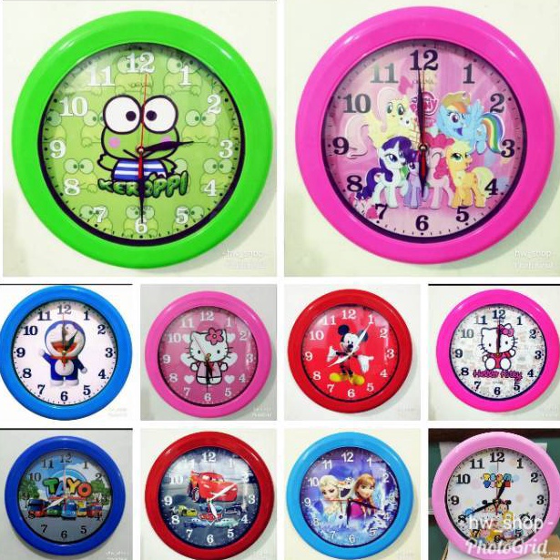 siap kirim.. Jam Dinding Karakter Besar . Jam Dinding Bagus Murah 30 cm