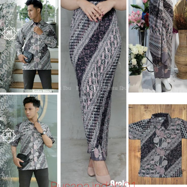 BestSeller COUPLE BATIK / BATIK MODERN / SERAGAMAN BATIK MOTOF ASOKA BLACK.