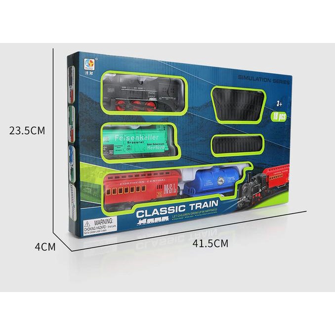 Kereta Api Baterai Classic Train TL24 | Mainan Anak Train Track Set