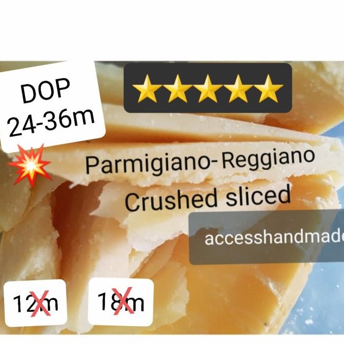 

Parmigiano Reggiano hard cheese keju mirip parmesan crush slice 100gr
