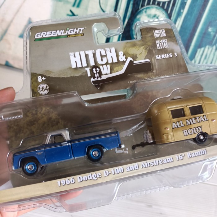 FLASH SALE GREENLIGHT 1966 DODGE D-100 AND AIRSTREAM 16' BAMBI TERLARIS
