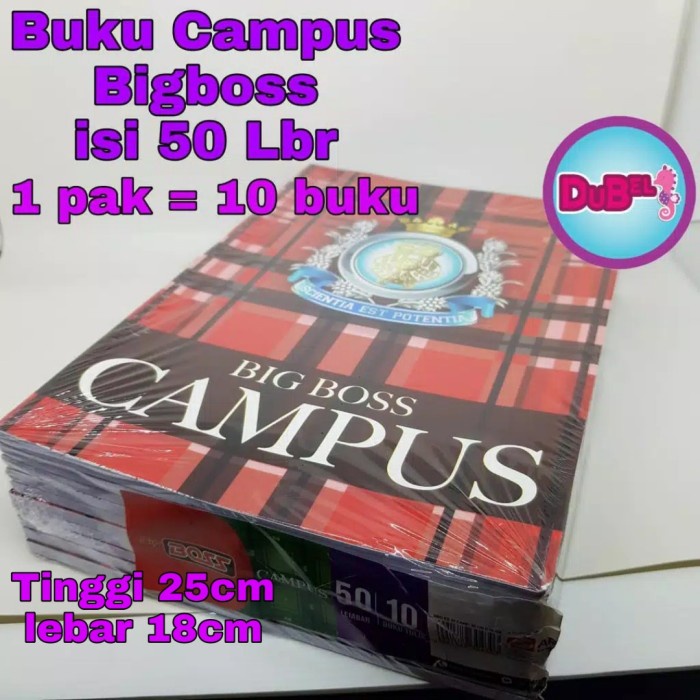 

BUKU TULIS CAMPUS 50 LEMBAR / CAMPUS BIGBOSS 50 LBR / 1 PAK 10 BUKU
