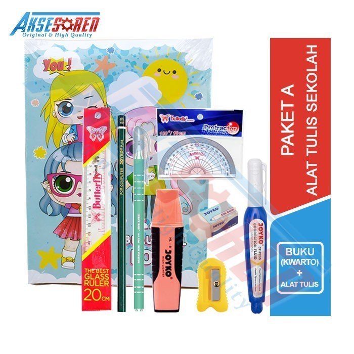 

Paket Perlengkapan 1 Set Alat Tulis Sekolah Anak [Tk / Sd / Smp / Sma]