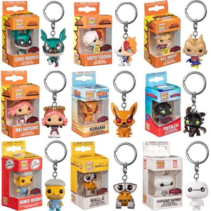 Funko POP Keychain (Deku, Todoroki, Kurama, Toothless, Baymax, Wall-E
