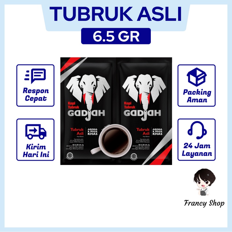 

Kopi Tubruk Gadjah Asli Renteng Sachet 6.5 gr