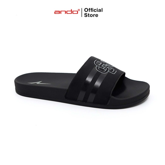 Ando Sandal Selop Slip On Pria Voyage Hitam/Hitam
