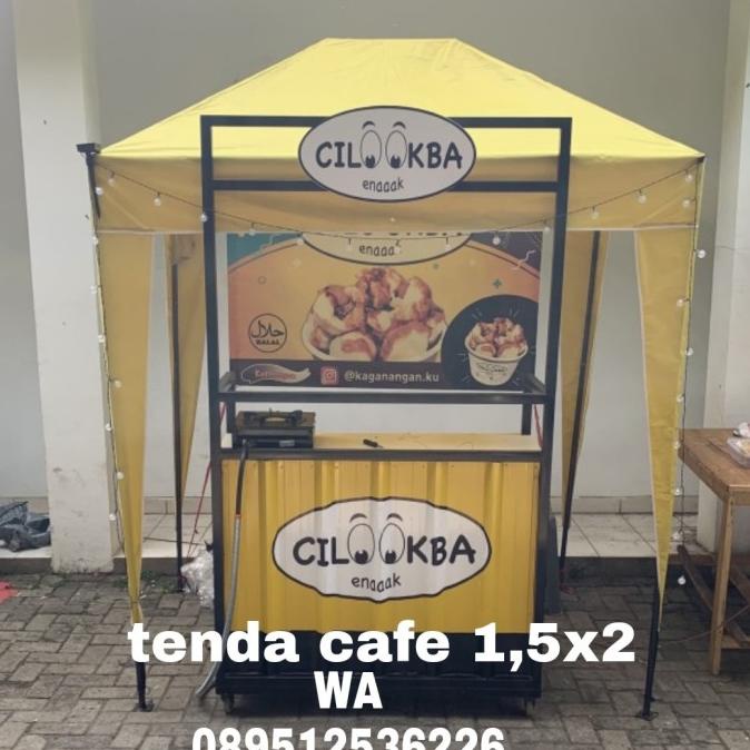 tenda cafe 1,5x2 ready / tenda jualan/ tenda stand/ tenda kerucut