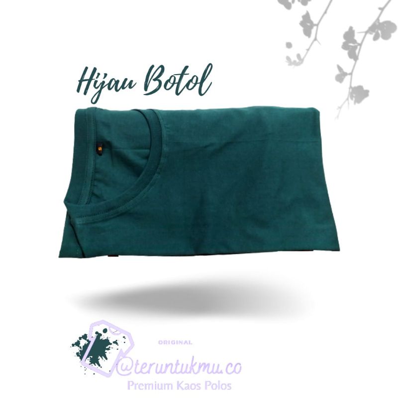 Kaos Polos Hijau Botol Lengan Pendek