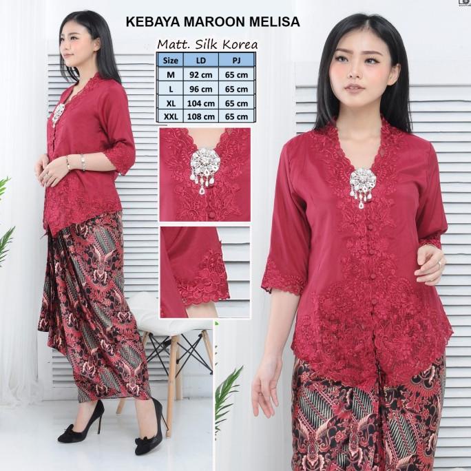 Atasan kebaya bordir merah / Kebaya merah / Kebaya modern merah