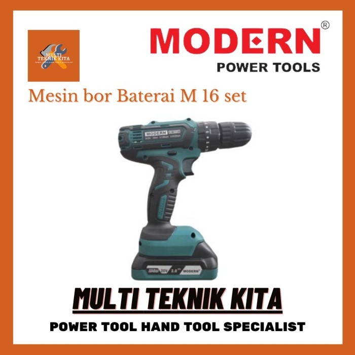 Cordless Impact Drill Set 20V Modern / Mesin Bor Baterai M16 M 16