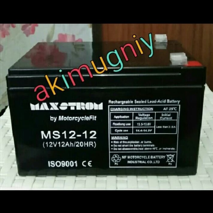 aki baterai kering vrla mf 12ah 12v sepeda listrik mainan ups gs yuasa