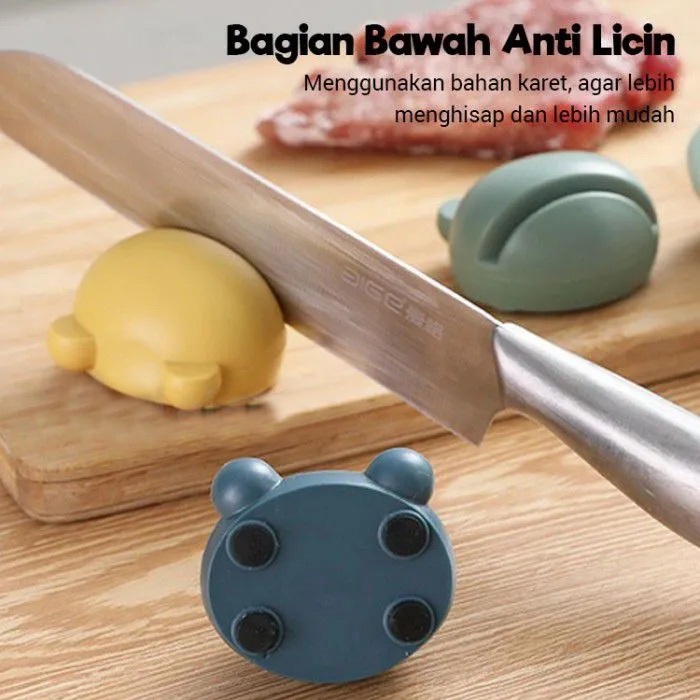 Asah Pisau Model KATAK Pengasah Pisau Unik Motif Karakter Lucu Asahan Pisau Gunting Dapur