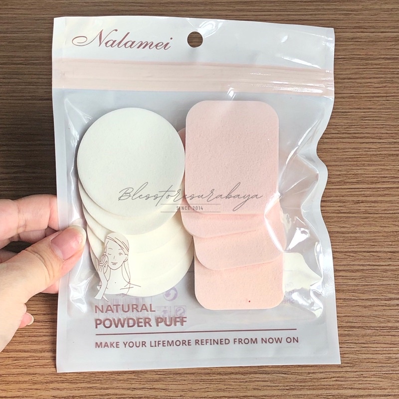 [isi 8] Spon Bedak Kotak dan Bulat / Sponge Make Up NALAMEI