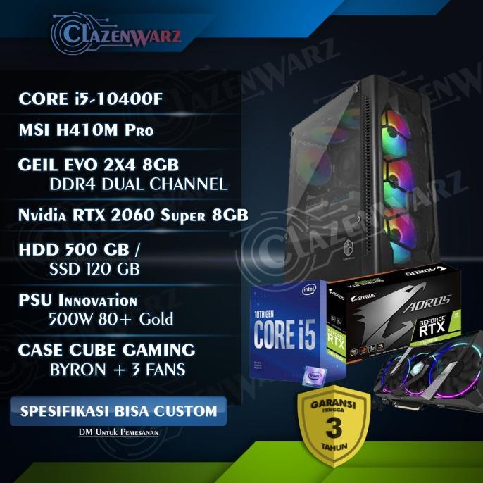 Pc Rakitan Gaming High End I5 10400F Ft Rtx 2060 Super Garansi Resmi