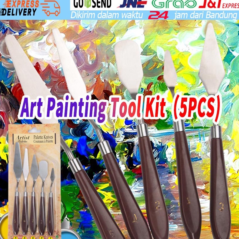 

➩Ready✬ ISI 5PCS Pisau Palet / Painting Knife / Paint Knife / Spatula Dekorasi Kue Lukis Ukir Palette Knife B46 ❂