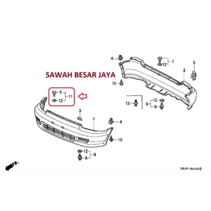 Bolt Baut Bumper Bemper Depan Honda Civic Estilo Genio SR3 SR4 STAR